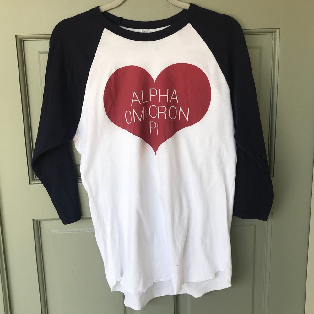 Baseball T-shirt. Alpha omicron pi